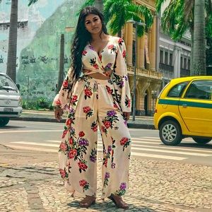 Two piece set. Crop top and pants.